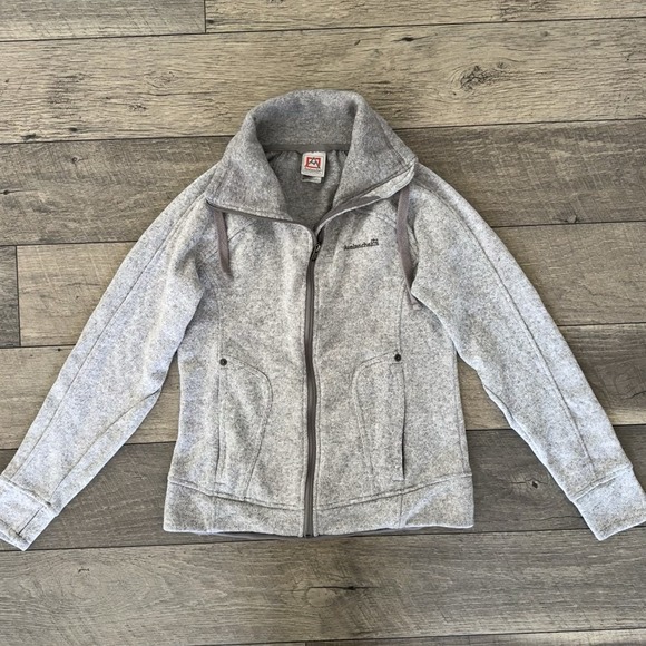 Avalanche Jackets & Blazers - Avalanche Fleece Lined Zip Up Jacket Womens S Gray Mock Neck Long Sleeve Knitted